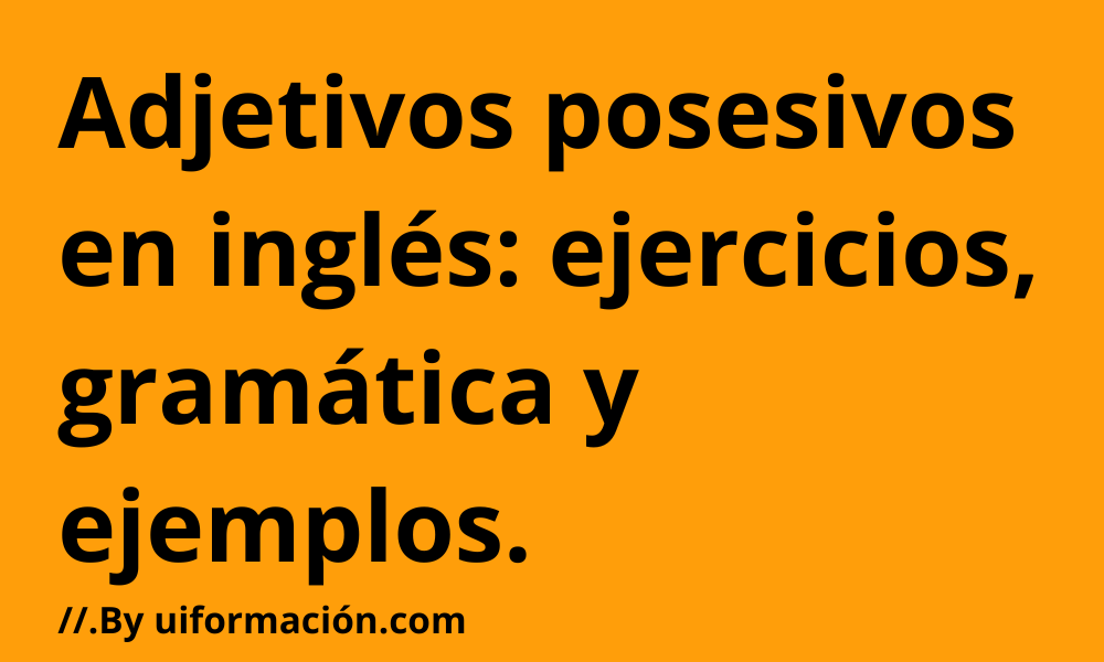 El orden de los adjetivos posesivos en inglés: ejercicios, gramática y ejemplos 5 2